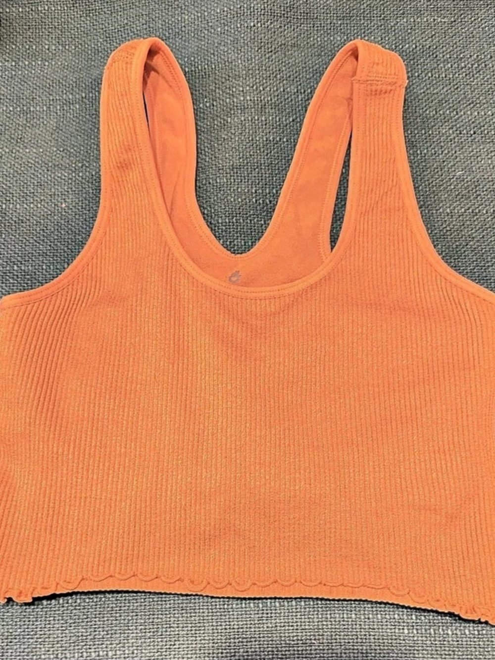 Free People Ribbed Tank Top in Gold Size S/XS